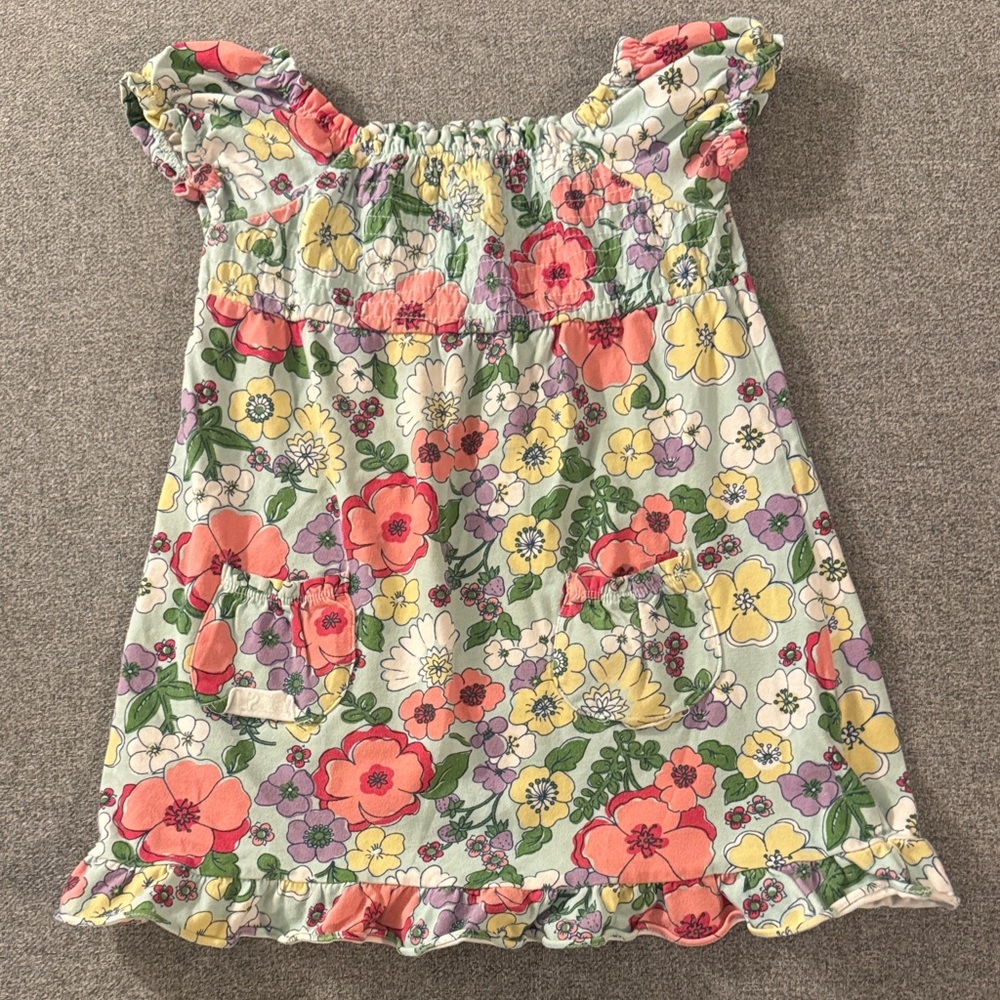 5/$15- Girls Floral Sundress with Ruffle Sleeves